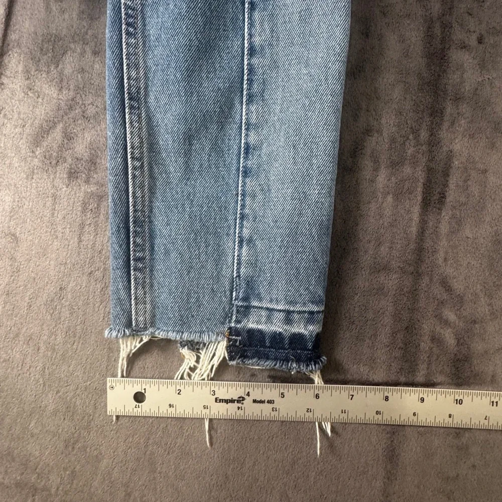 BDG Jeans Mens 30/30 Blue Dad Slim Tapered Fit Seamed Raw Hem Denim